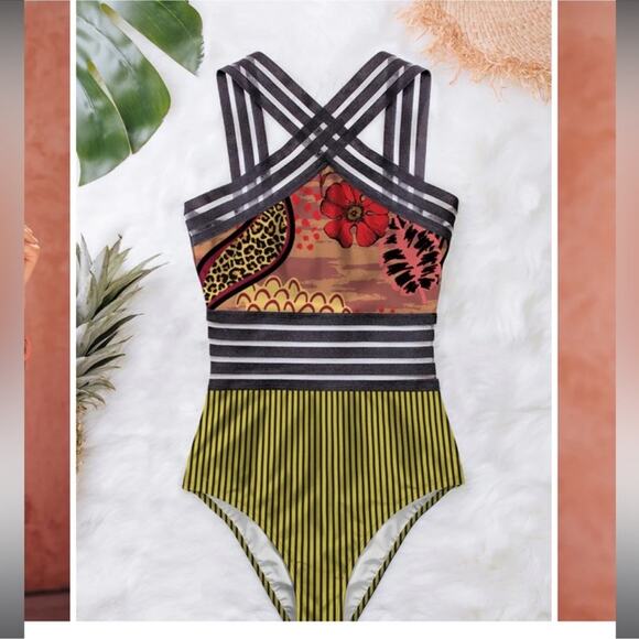 Averie Narelle Cross-over One Piece Swimsuit Size XXL NWT - Picture 4 of 14